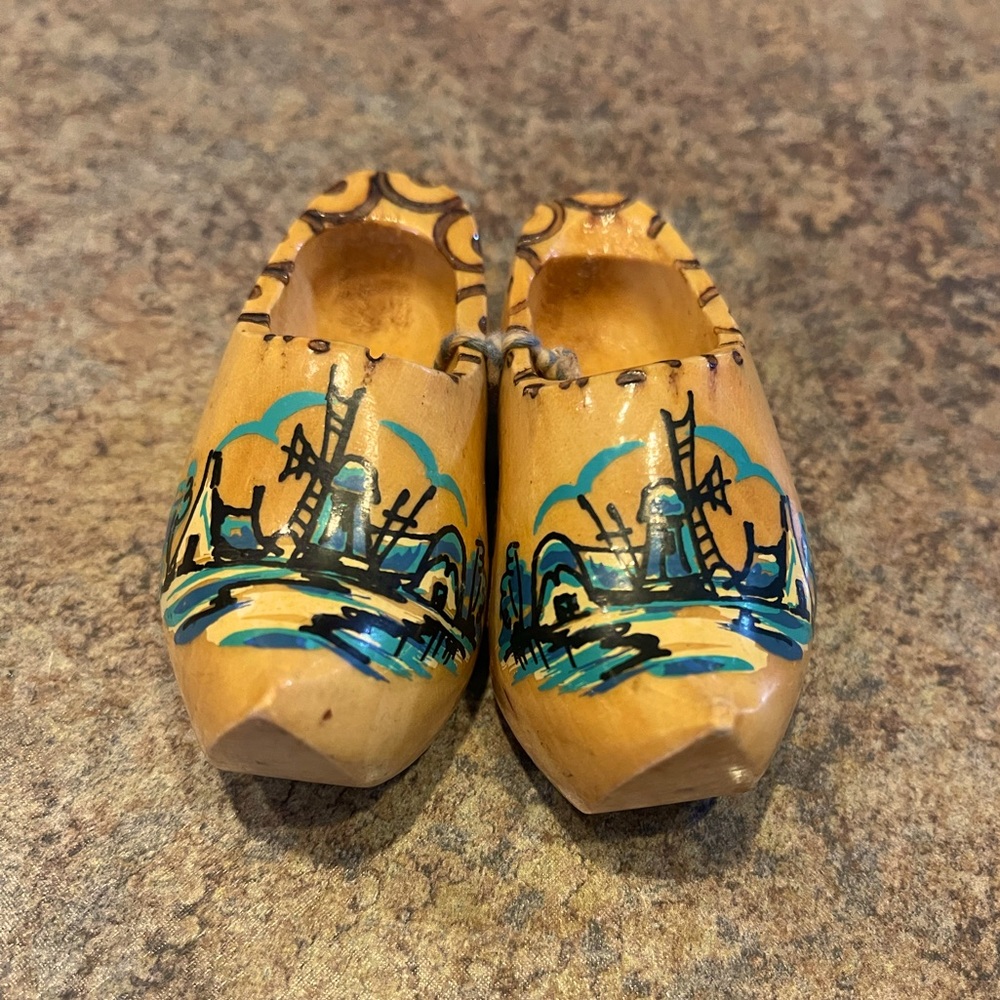 Vintage Handmade Wooden Moccasins
